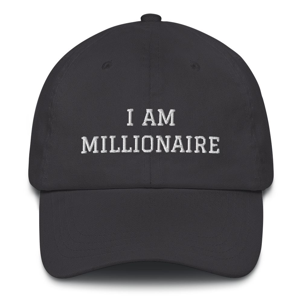 Motivational Cap "I AM MILLIONAIRE" Law of Affirmation Embroidery Classic Dad hat