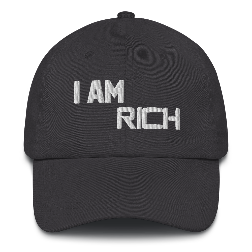Motivational Cap "I AM RICH" Law of Affirmation Embroidery Classic Dad hat