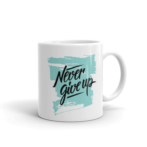 Motivational Mug "NEVER GIVE UP" Inspirational Law of Affirmation Coffee Mug