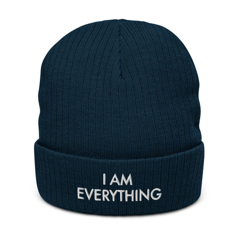 Motivational Beanie " I am Everything" Ribbed knit Beanie
