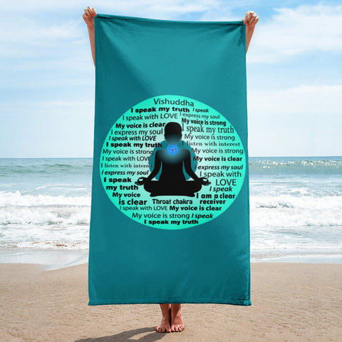Chakra Towel "THROAT CHAKRA" Spiritual meditation Healing  Beach Towel