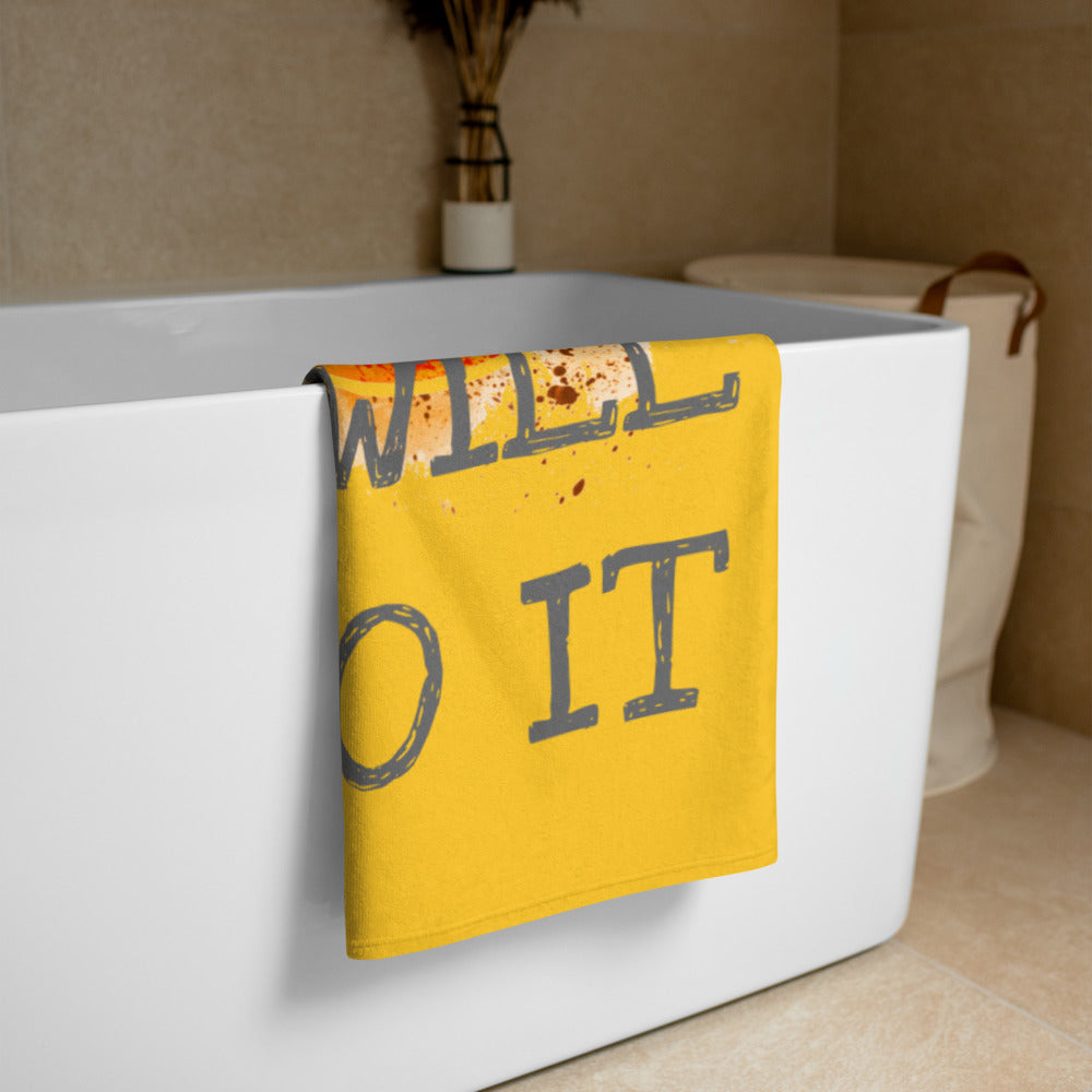 Motivational Towel "I CAN AND I WILL DO IT" Law of Affirmation Beach Towel