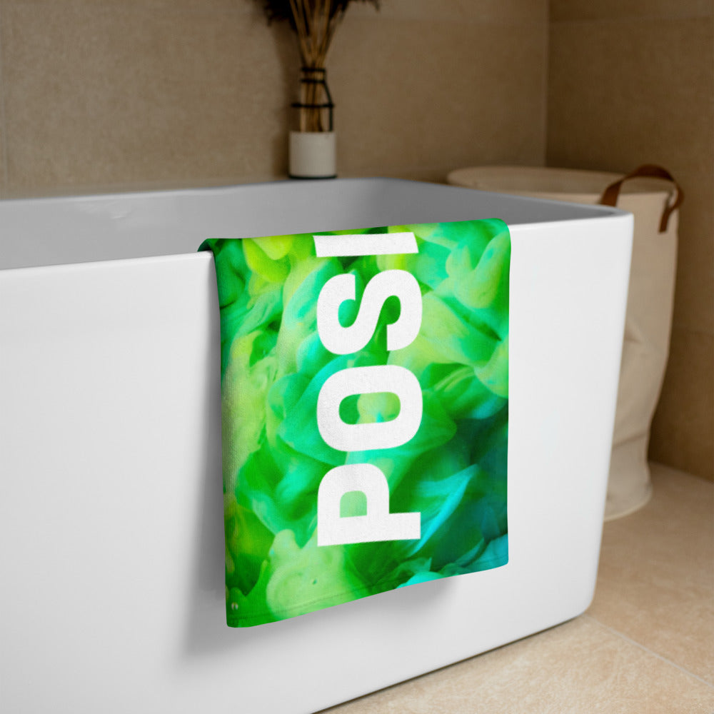 Motivational Towel "THINK POSITIVE" Law of Affirmation Beach Towel