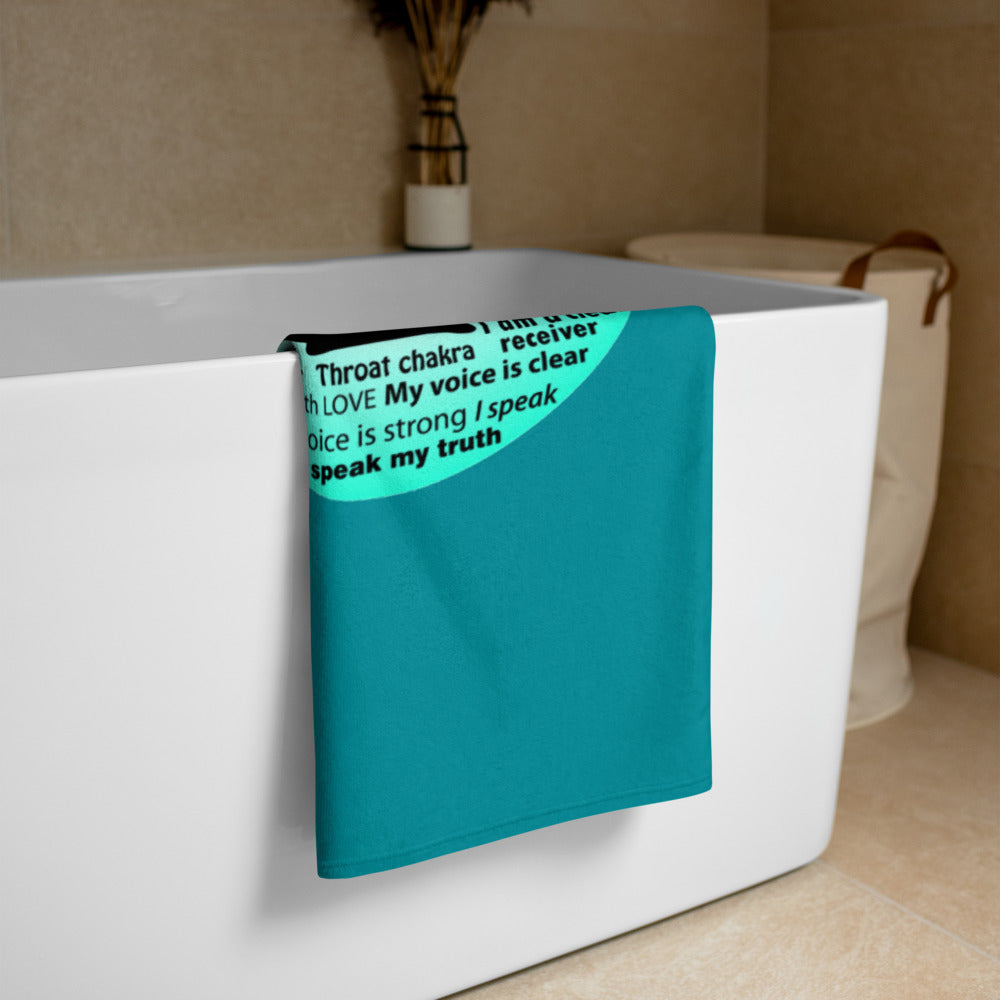 Chakra Towel "THROAT CHAKRA" Spiritual meditation Healing Beach Towel