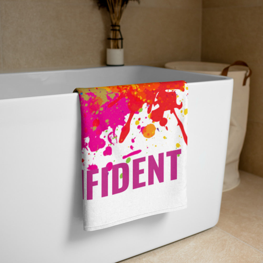 Motivational Towel " I AM CONFIDENT" Law of Affirmation Beach Towel