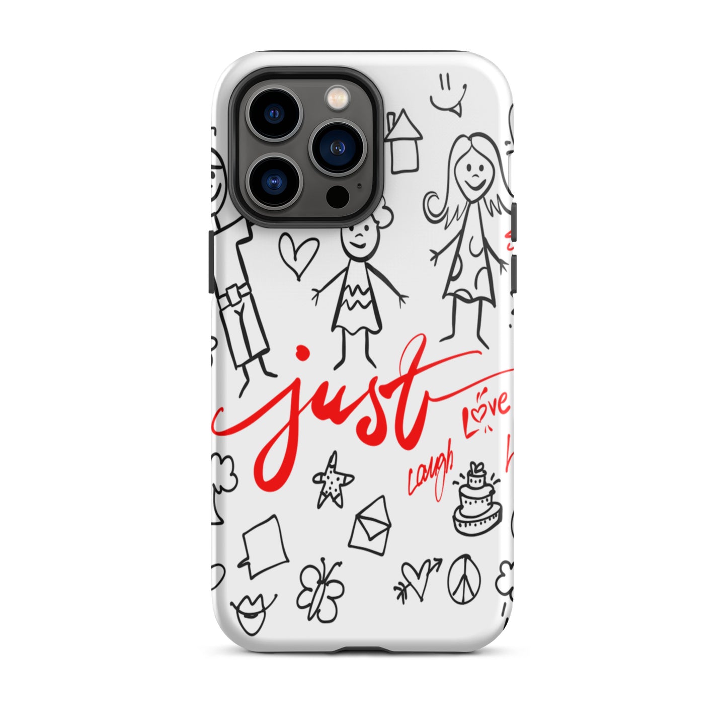 Tough iPhone case, Daubable mobile phone case "Just" Childhood Memory iPhone case