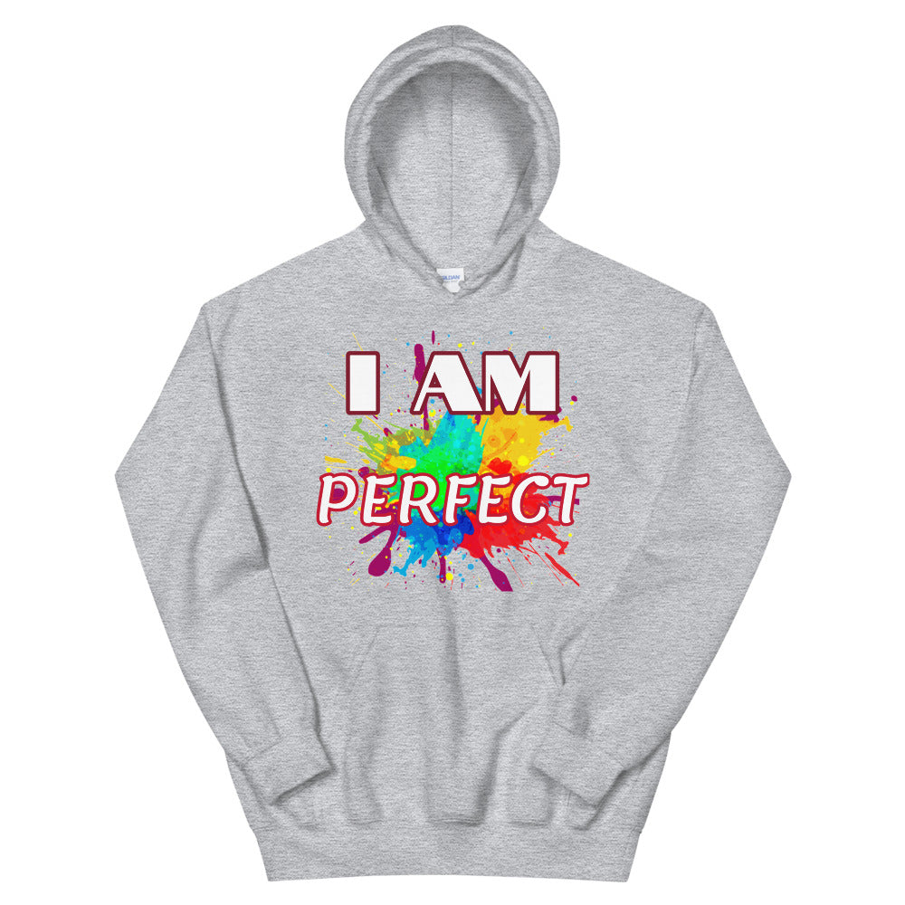 Motivational Hoodie "I AM PERFECT" Law of Affirmation Unisex Hoodie waistband with spandex