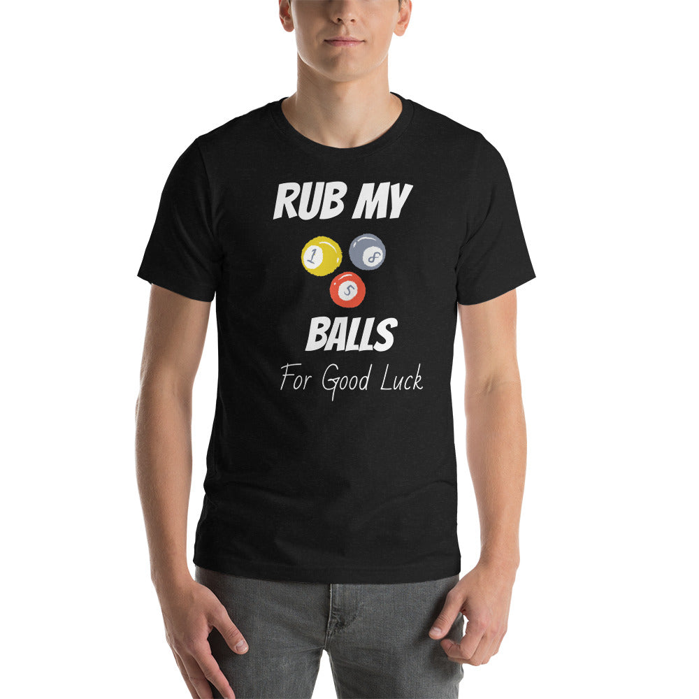 Funny Billiard T-shirt "Rub My Balls" Unisex T-Shirt for Billiard player & Fans
