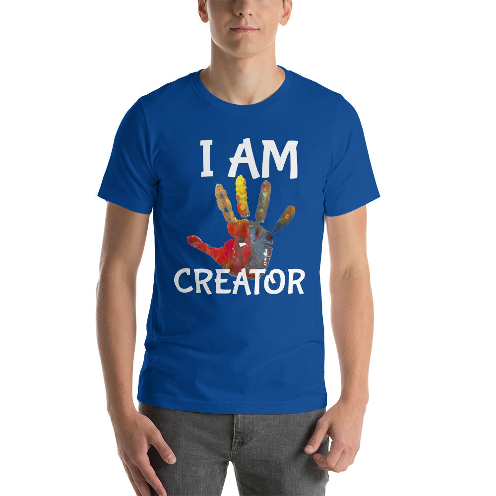 Motivational T-Shirt " I AM CREATOR" Inspiring Law of Affirmation Short-Sleeve Unisex T-Shirt