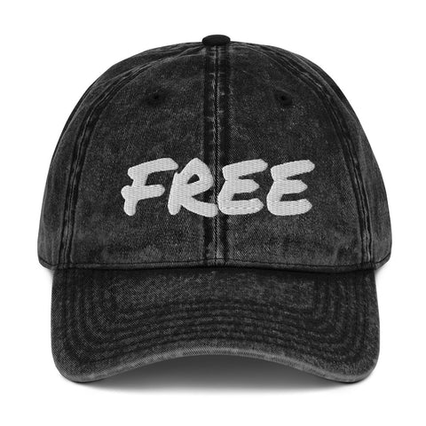 Motivational Hat "FREE" Inspirational Law of Affirmation Vintage Cotton Twill Cap