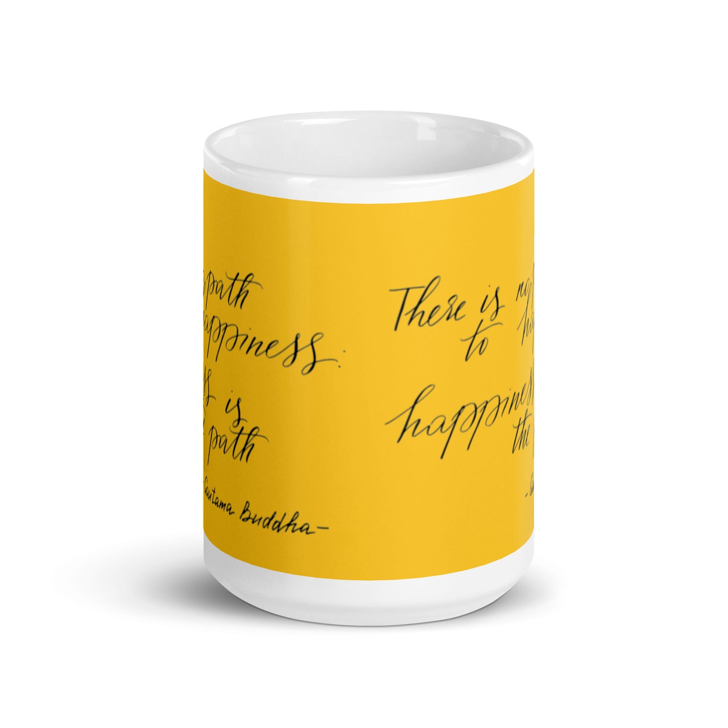 Motivational Mug "Happiness is the Path" Spiritual Buddha Meditation Coffee Mug