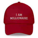 Motivational Cap "I AM MILLIONAIRE"  Law of Affirmation Embroidery Classic Dad hat