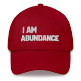 Motivational Hat  " I AM ABUNDANCE"  Law of affirmation Embroidery Classic  Dad Cap