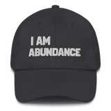 Motivational Hat  " I AM ABUNDANCE"  Law of affirmation Embroidery Classic  Dad Cap