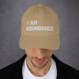 Motivational Hat  " I AM ABUNDANCE"  Law of affirmation Embroidery Classic  Dad Cap