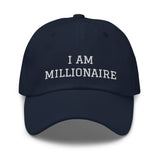 Motivational Cap "I AM MILLIONAIRE"  Law of Affirmation Embroidery Classic Dad hat