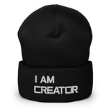 Motivational Beanie " I AM CREATOR"  Inspiring Law of Affirmation Embroidery Cuffed Beanie