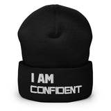 Motivational Beanie "I AM CONFIDENT" Law of Affirmation Embroidery Cuffed Beanie