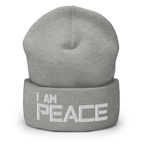 Motivational Beanie " I AM PEACE"  Inspiring  Law of Affirmation Embroidery Cuffed Beanie