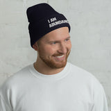 Motivational Cuffed Beanie "I AM ABUNDANCE"  Law of Affirmation Embroidery Cuffed Beanie