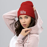 Motivational Beanie " I AM THE TRUTH" Inspiring Law of Affirmation Embroidery Cuffed Beanie