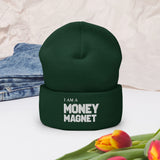 Motivational Beanie " I AM A MONEY MAGNET"  Inspiring Law of Affirmation Embroidery Cuffed Beanie