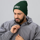 Motivational Beanie "MONEY IS MY MIDDLE NAME"  Law of Affirmation Embroidery Cuffed Beanie