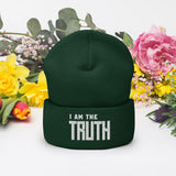 Motivational Beanie " I AM THE TRUTH" Inspiring Law of Affirmation Embroidery Cuffed Beanie