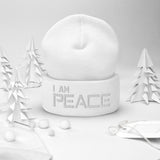 Motivational Beanie " I AM PEACE"  Inspiring  Law of Affirmation Embroidery Cuffed Beanie