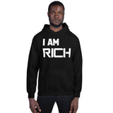 Motivational Hoodie " I AM RICH" Positive Law of affirmation  Unisex  Hoodie