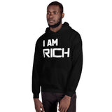 Motivational Hoodie " I AM RICH" Positive Law of affirmation  Unisex  Hoodie