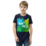 Motivational Youth  T-Shirt "I AM RICH" Positive Inspiring Youth Short Sleeve Unisex T-Shirt