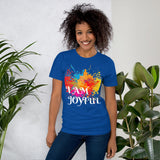 Motivational Unisex T-Shirt "I AM JOYFUL" Law of Attraction Short-Sleeve Unisex T-Shirt
