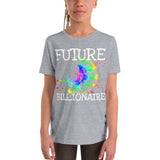 Motivational Youth T-Shirt "Future Billionaire"  Inspiring Law of Affirmation Youth Short Sleeve Unisex T-Shirt