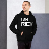 Motivational Hoodie " I AM RICH" Positive Law of affirmation  Unisex  Hoodie