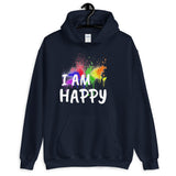 Motivational Unisex Hoodie "I AM HAPPY"  Law of Attraction Unisex Hoodie