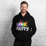 Motivational Unisex Hoodie "I AM HAPPY"  Law of Attraction Unisex Hoodie