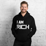 Motivational Hoodie " I AM RICH" Positive Law of affirmation  Unisex  Hoodie