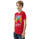 Youth T-Shirt " I AM HAPPY" Positive Motivational & Inspiring Youth Short Sleeve T-Shirt