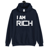 Motivational Hoodie " I AM RICH" Positive Law of affirmation  Unisex  Hoodie