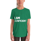 Motivational Youth  T-Shirt "I AM CONFIDENT"  Inspiring Law of Affirmation Short Sleeve Unisex T-Shirt for Youth