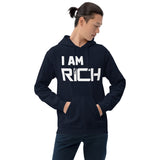 Motivational Hoodie " I AM RICH" Positive Law of affirmation  Unisex  Hoodie