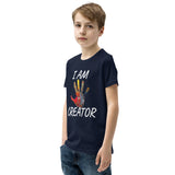 Motivational Youth T-Shirt  "I AM CREATOR"   Inspirational Youth Short Sleeve Unisex T-Shirt