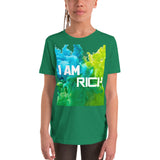 Motivational Youth  T-Shirt "I AM RICH" Positive Inspiring Youth Short Sleeve Unisex T-Shirt