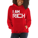 Motivational Hoodie " I AM RICH" Positive Law of affirmation  Unisex  Hoodie