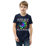 Motivational Youth T-Shirt "Future Billionaire"  Inspiring Law of Affirmation Youth Short Sleeve Unisex T-Shirt
