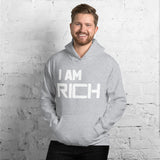 Motivational Hoodie " I AM RICH" Positive Law of affirmation  Unisex  Hoodie