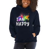 Motivational Unisex Hoodie "I AM HAPPY"  Law of Attraction Unisex Hoodie