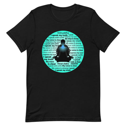 Chakra T-Shirt "I SPEAK MY TRUTH" Spiritual healing Meditation Short-Sleeve Unisex T-Shirt