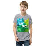 Motivational Youth  T-Shirt "I AM RICH" Positive Inspiring Youth Short Sleeve Unisex T-Shirt